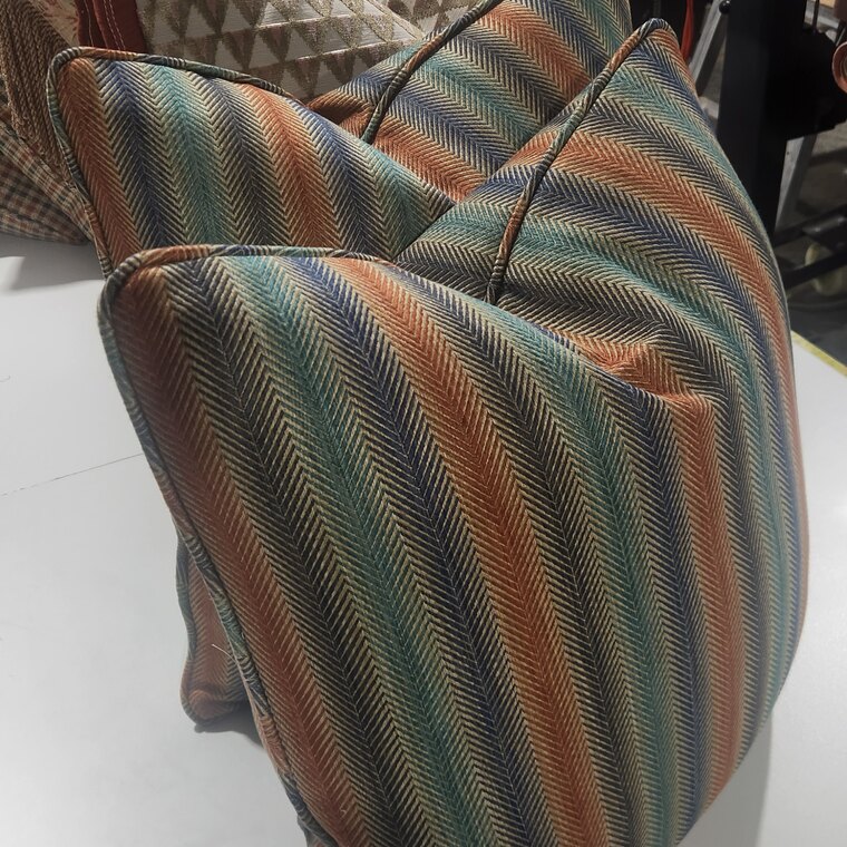 Herringbone striped scatter cushions in autumn tones